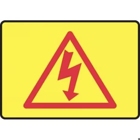 Accuform HIGH VOLTAGE AND HAZARD SIGN 7 in  X 10 in MELC504VP